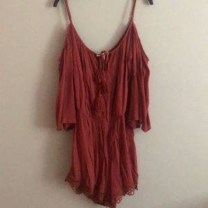 Socialite dark orange romper!